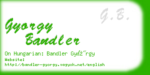 gyorgy bandler business card